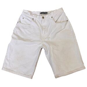 Vintage 90s White High Waist Denim Shorts Streetwear Fashion Jorts Size 30